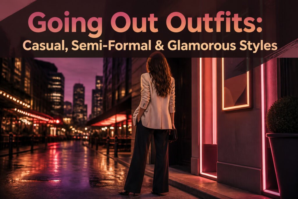 Various going out outfits displayed together for fashion inspiration.